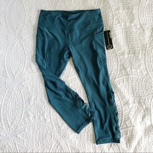 Active Queens Teal Cropped Leggings with Pockets